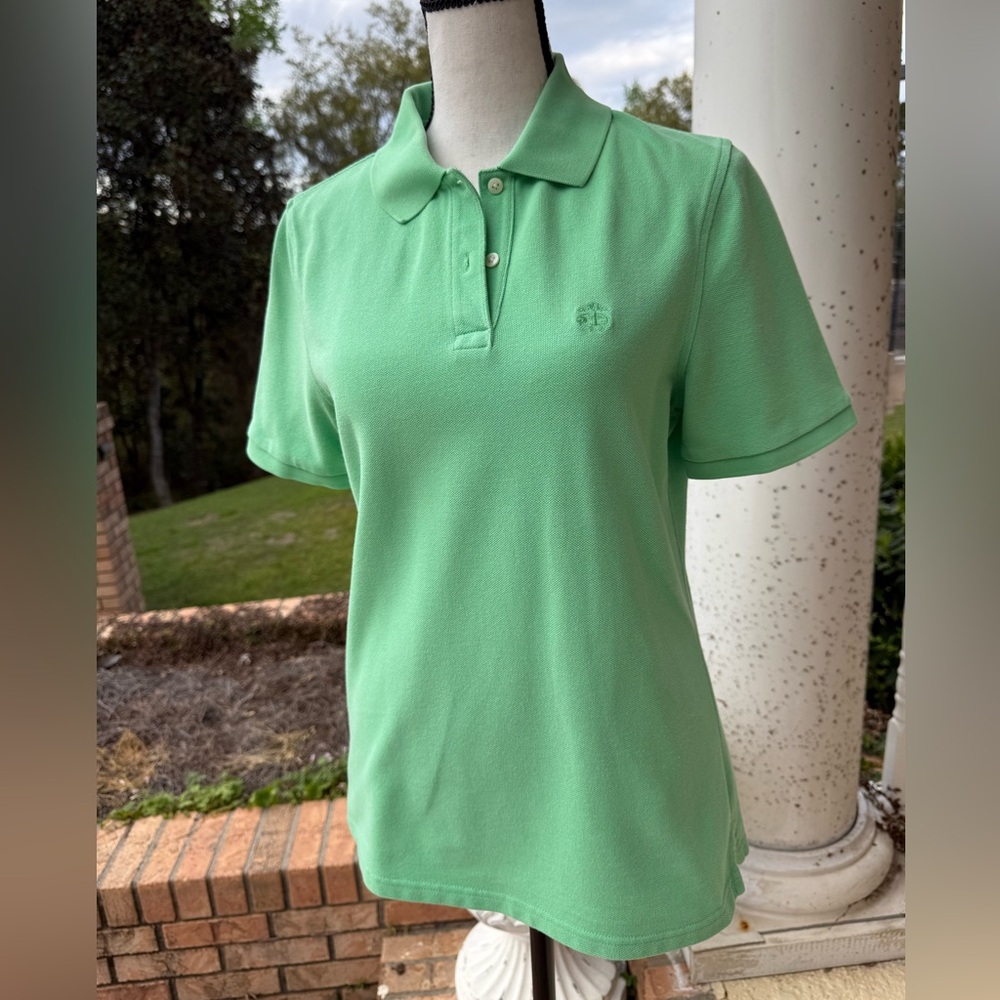 Brooks Brothers 346 Women’s Mint Green Polo Shirt Medium Cotton Preppy Classic